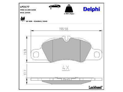 Juego de 4 pastillas de freno (Almohadilla de freno) DELPHI ref. LP3177
