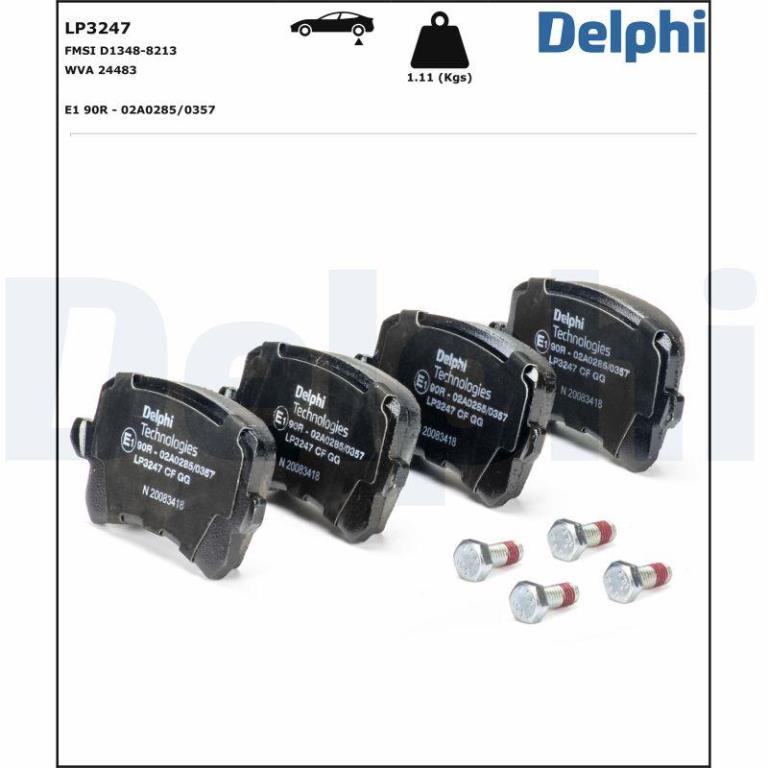 Juego de 4 pastillas de freno (Almohadilla de freno) DELPHI ref. LP3247