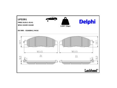 Juego de 4 pastillas de freno (Almohadilla de freno) DELPHI ref. LP3291