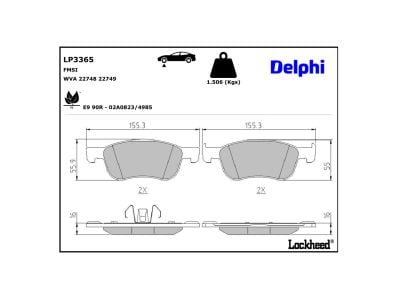 Juego de 4 pastillas de freno (Almohadilla de freno) DELPHI ref. LP3365