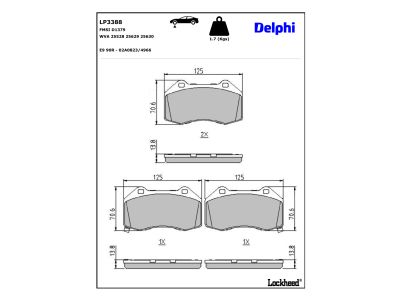 Juego de 4 pastillas de freno (Almohadilla de freno) DELPHI ref. LP3388