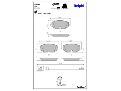 Juego de 4 pastillas de freno (Almohadilla de freno) DELPHI ref. LP3663