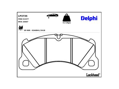 Juego de 4 pastillas de freno (Almohadilla de freno) DELPHI ref. LP3735