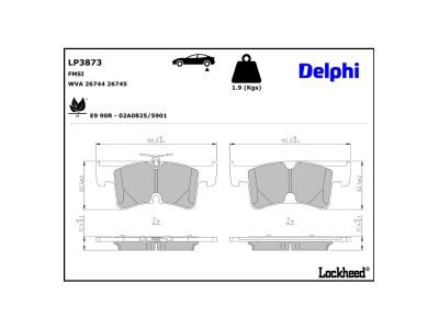 Juego de 4 pastillas de freno (Almohadilla de freno) DELPHI ref. LP3873