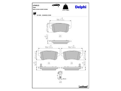 Jeu de 4 plaquettes de frein DELPHI ref. LP4013