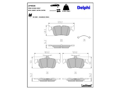 Jogo de 4 pastilhas de travão DELPHI ref. LP4026