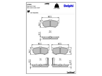 Jeu de 4 plaquettes de frein DELPHI ref. LP404