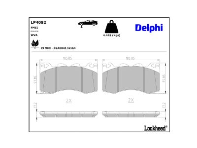Jogo de 4 pastilhas de travão DELPHI LP4082