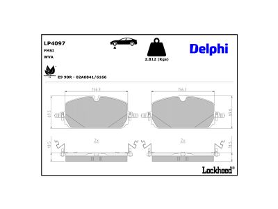 Jeu de 4 plaquettes de frein DELPHI LP4097