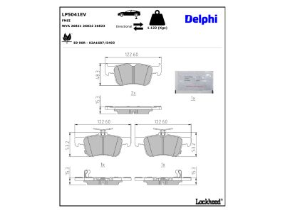 Jeu de 4 plaquettes de frein DELPHI ref. LP5041EV
