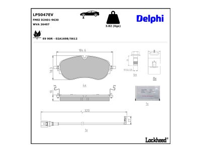 Juego de 4 pastillas de freno (Almohadilla de freno) DELPHI ref. LP5047EV