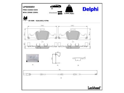 Jogo de 4 pastilhas de travão DELPHI LP5050EV