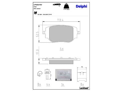 Juego de 4 pastillas de freno (Almohadilla de freno) DELPHI ref. LP5057EV