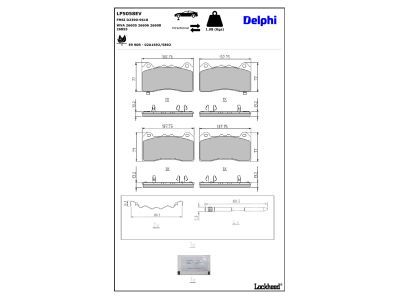 Juego de 4 pastillas de freno (Almohadilla de freno) DELPHI ref. LP5058EV