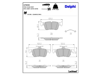 Jogo de 4 pastilhas de travão DELPHI ref. LP5059EV