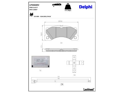 Juego de 4 pastillas de freno (Almohadilla de freno) DELPHI ref. LP5060EV