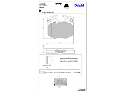 Juego de 4 pastillas de freno (Almohadilla de freno) DELPHI ref. LP5066EV