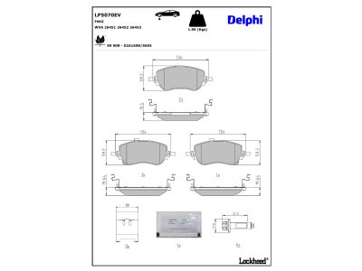 Juego de 4 pastillas de freno (Almohadilla de freno) DELPHI ref. LP5070EV