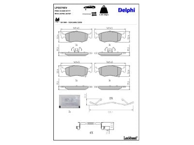 Juego de 4 pastillas de freno (Almohadilla de freno) DELPHI ref. LP5079EV