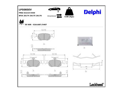Juego de 4 pastillas de freno (Almohadilla de freno) DELPHI ref. LP5085EV