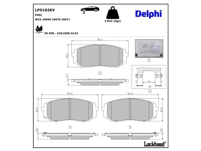 Jogo de 4 pastilhas de travão DELPHI LP5103EV