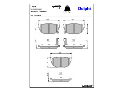 Jogo de 4 pastilhas de travão DELPHI ref. LP570