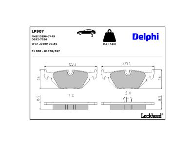 Juego de 4 pastillas de freno (Almohadilla de freno) DELPHI ref. LP907