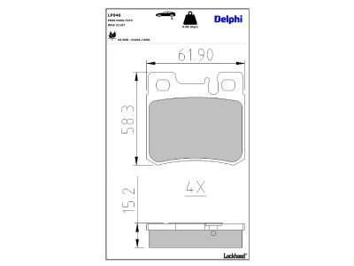 Jeu de 4 plaquettes de frein DELPHI LP946