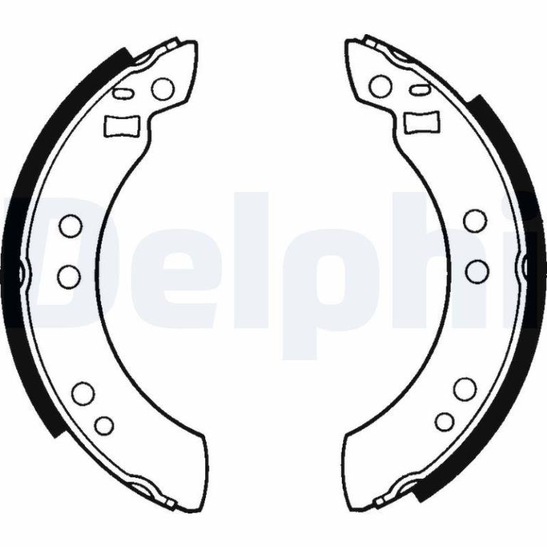 Jeu de 4 mâchoires de frein (Garniture de frein à tambour) DELPHI ref. LS1173
