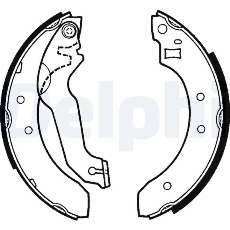 Jeu de 4 mâchoires de frein (Garniture de frein à tambour) DELPHI ref. LS1249