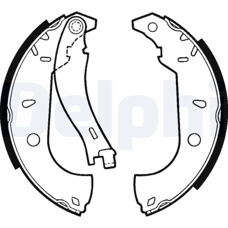 Jeu de 4 mâchoires de frein (Garniture de frein à tambour) DELPHI ref. LS1379