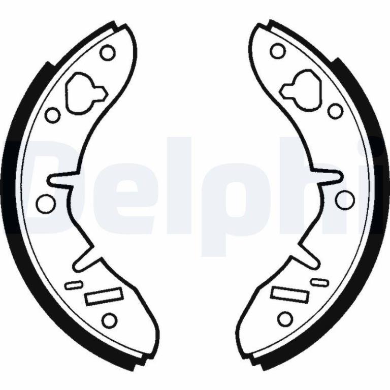 Jeu de 4 mâchoires de frein (Garniture de frein à tambour) DELPHI ref. LS1415