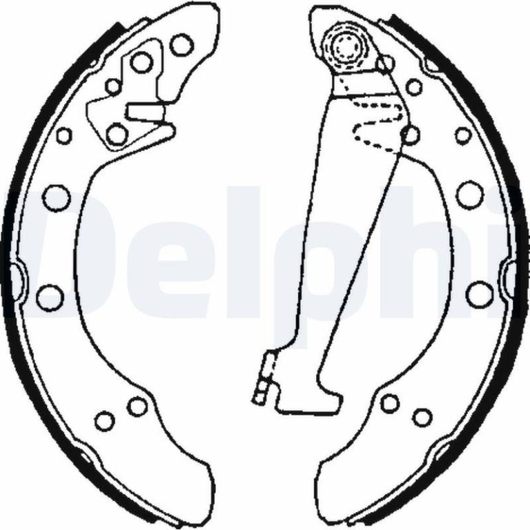 Jeu de mâchoires de frein à main (Mâchoire de frein à main) DELPHI ref. LS1625
