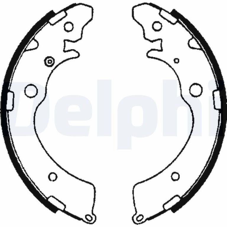 Jeu de 4 mâchoires de frein (Garniture de frein à tambour) DELPHI ref. LS1641