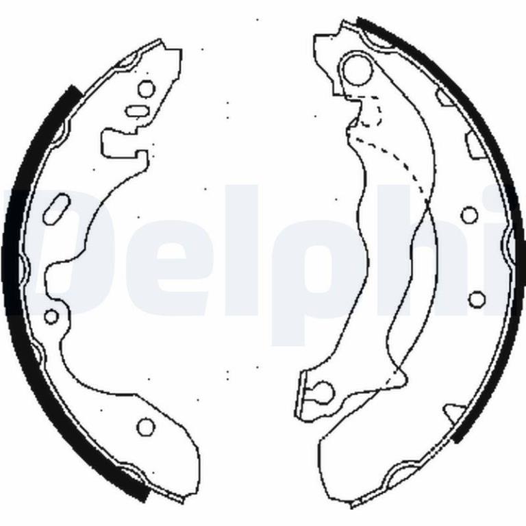 Jeu de 4 mâchoires de frein (Garniture de frein à tambour) DELPHI ref. LS1746