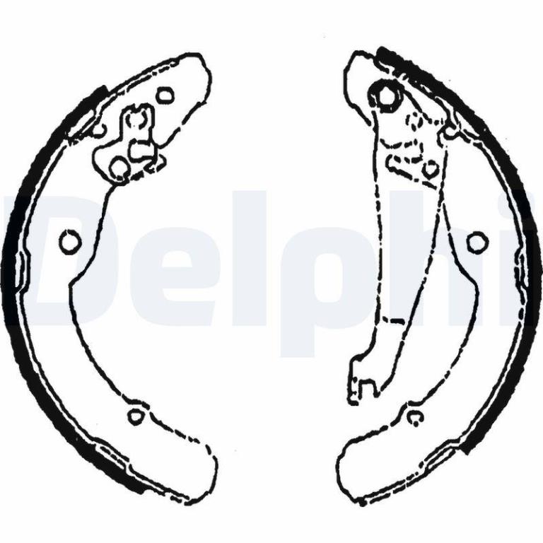 Jeu de 4 mâchoires de frein (Garniture de frein à tambour) DELPHI ref. LS1784