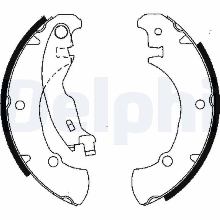 Jeu de 4 mâchoires de frein (Garniture de frein à tambour) DELPHI ref. LS1840
