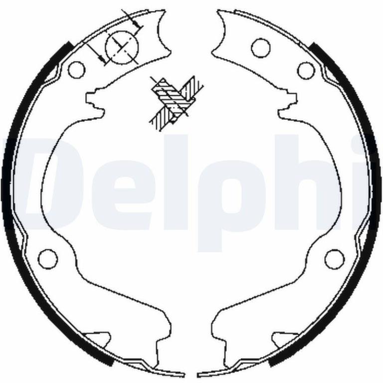 Jeu de mâchoires de frein à main (Mâchoire de frein à main) DELPHI LS1899