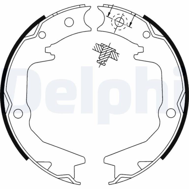 Jeu de mâchoires de frein à main (Mâchoire de frein à main) DELPHI ref. LS1913