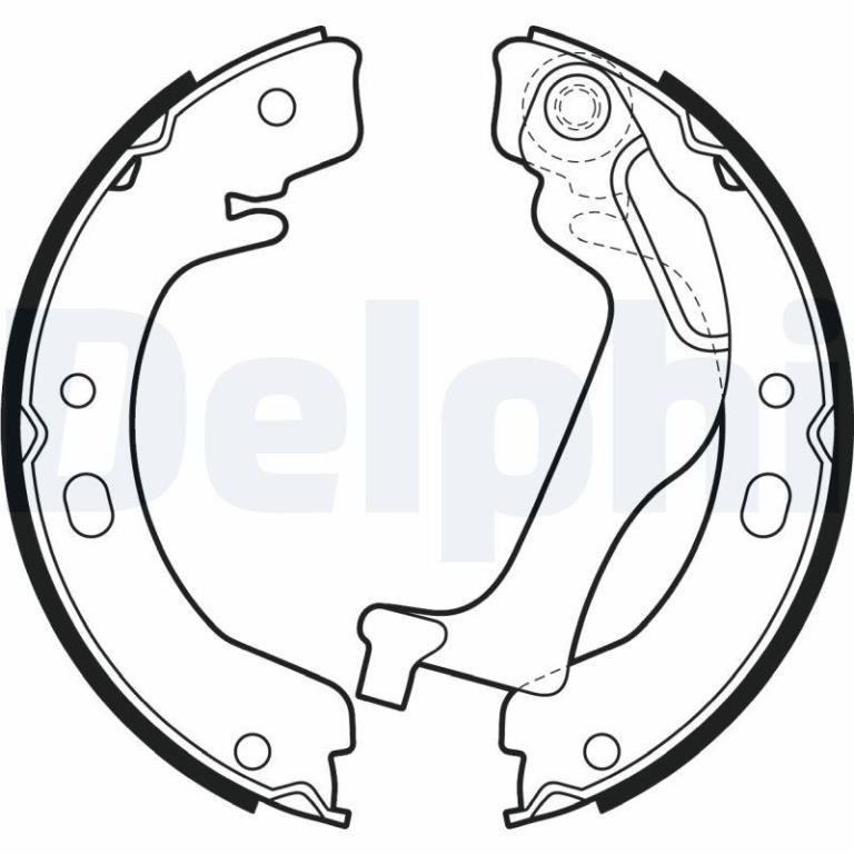 Jeu de 4 mâchoires de frein (Garniture de frein à tambour) DELPHI ref. LS2003