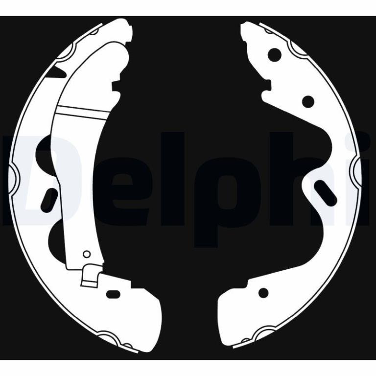 Jeu de 4 mâchoires de frein (Garniture de frein à tambour) DELPHI LS2019