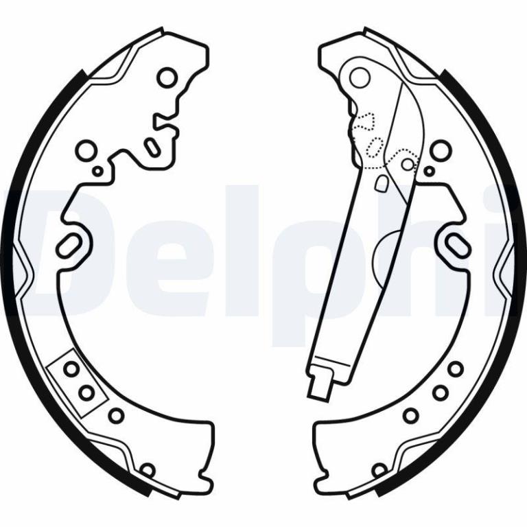 Jeu de mâchoires de frein à main (Mâchoire de frein à main) DELPHI ref. LS2039