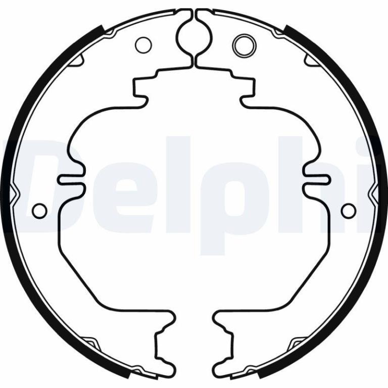 Jeu de 4 mâchoires de frein (Garniture de frein à tambour) DELPHI ref. LS2132