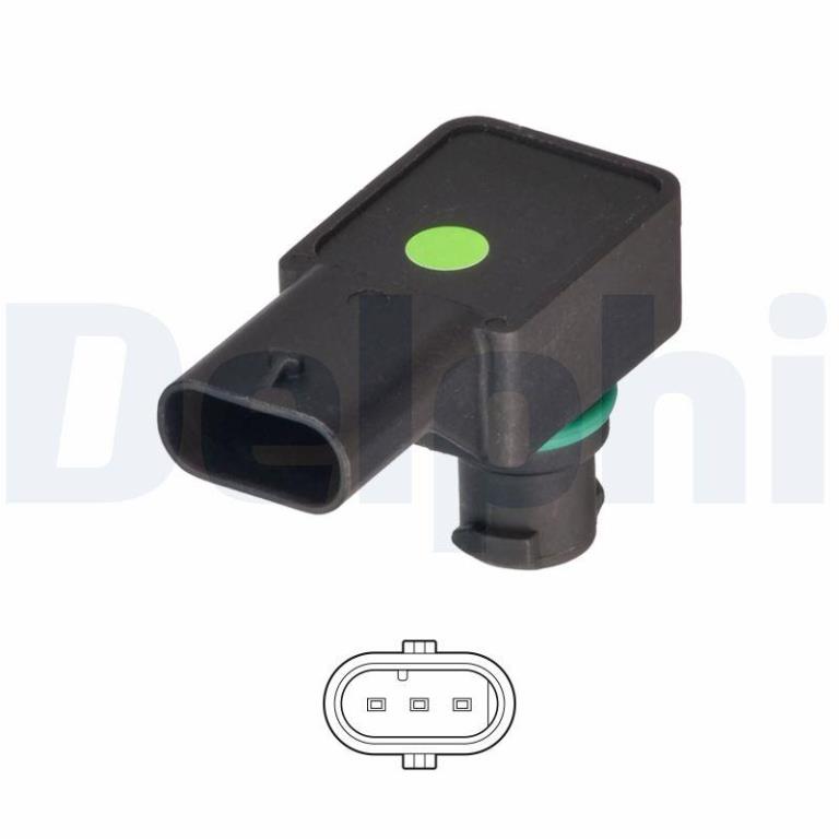 Sensor, pressão de sobrealimentação DELPHI PS20062-12B1