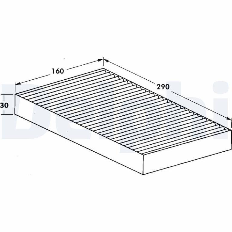 Filtre d'habitacle (Filtre à pollen) DELPHI ref. TSP0325076