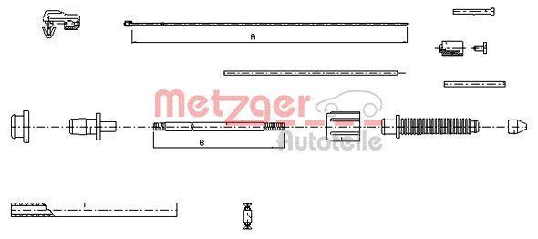 Câble d'accélérateur METZGER ref. 10.0382