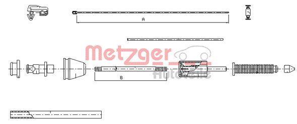 Câble d'accélérateur METZGER ref. 10.0383