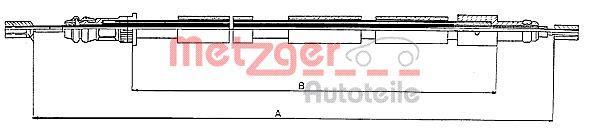 Câble de frein à main (Câble de frein à main) METZGER 10.6022