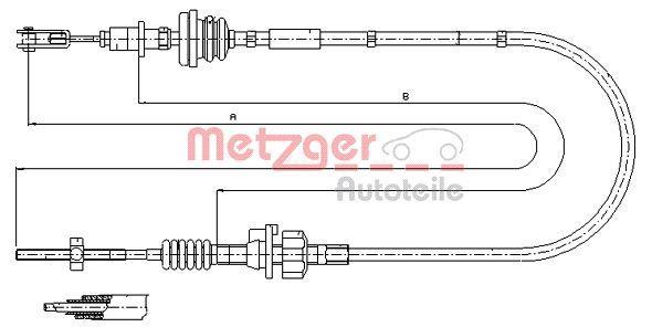Câble d'embrayage METZGER ref. 11.2255