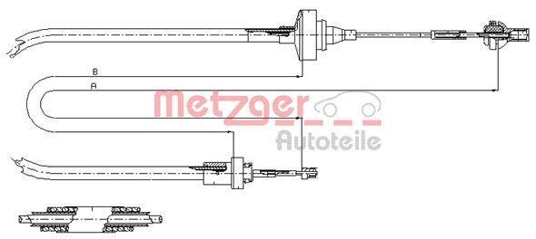 Câble d'embrayage METZGER ref. 11.2871